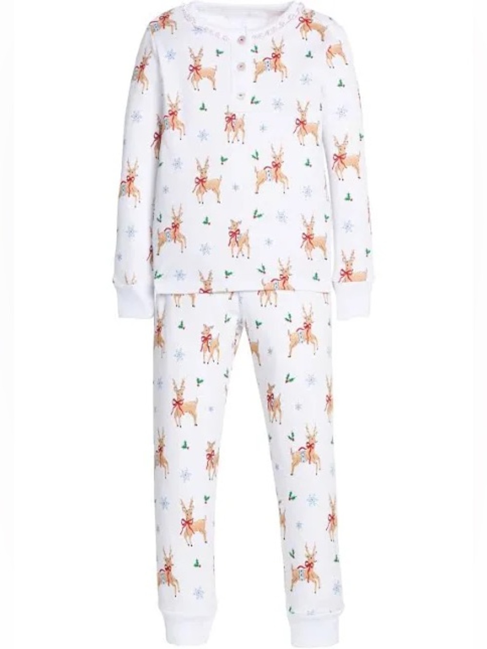 NIB little English ruffle neck reindeer games PJs